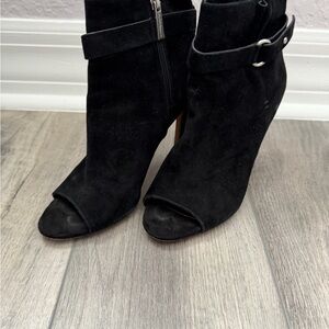 BCBG Black Peep-Toe Heeled Boots